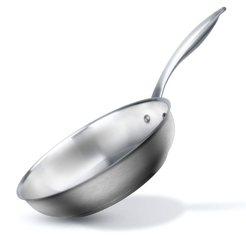 Duxtop Tri-ply Stainless Steel Frying Pan with Stay-Cool Handle, Professional 8 inch Fry Pan with Induction Magnetic Bottom, Healthy Small Skillet, Dishwasher and Oven Safe - Image 1
